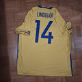 Schweden Heimtrikot EM 2016 #14 Lindelöf in Grösse XL